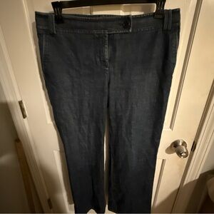 Talbots Classic wide Leg Denim Pants in Dark Blue